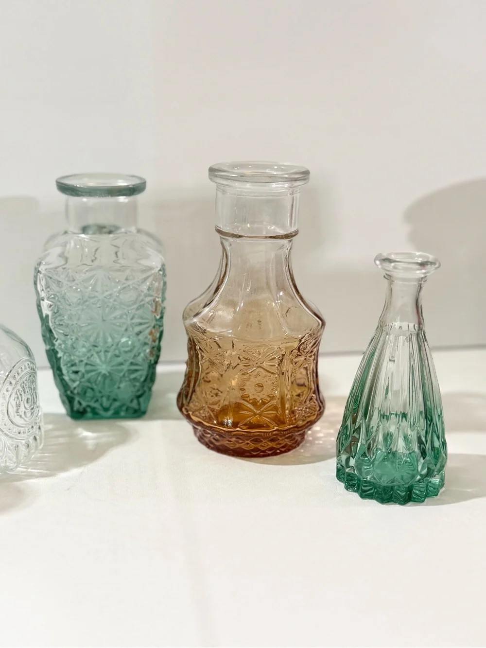 Glass Bud Vases/mini vases- Set of 5